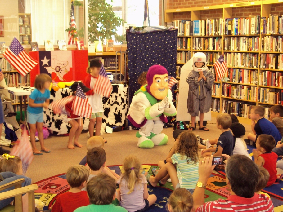 Children Doing Activity in Library